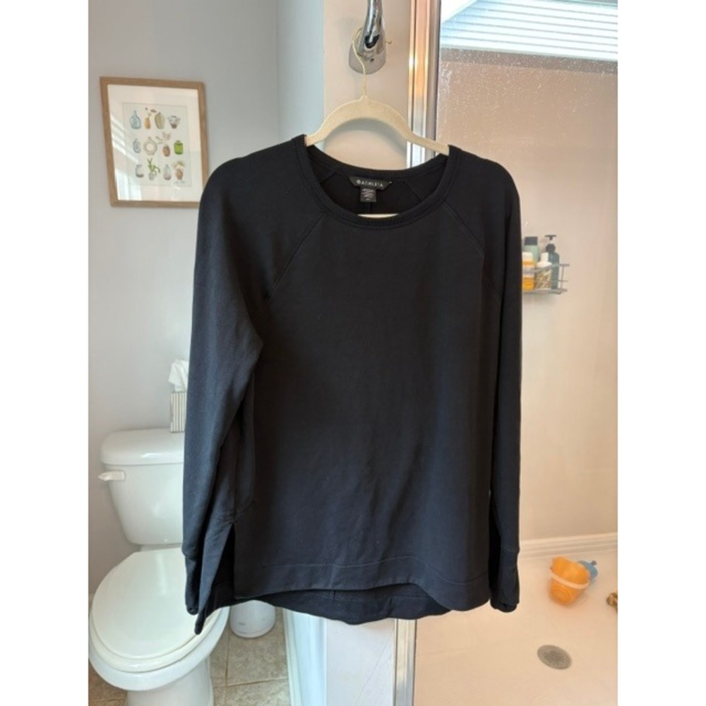 Athleta Women's Black Crewneck Sweatshirt Tencel‎ Lyocell Athleisure Pullover